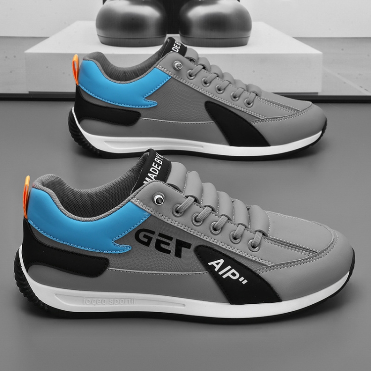 Men Casual Sneakers Lace Up Running Shoes Trendy Sports Shoes, Size: 44(Gray)