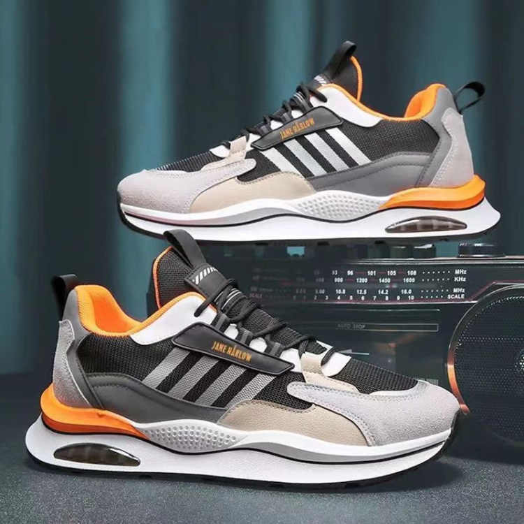 Men Casual Sneakers Lightweight Breathable Fly-Weave Mesh Shoes, Size: 43(Orange)