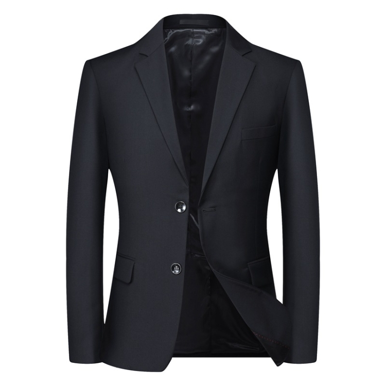 Men Large Size Casual Suit Loose Fit Blazer Business Workwear Career Clothing, Size: M(Black)