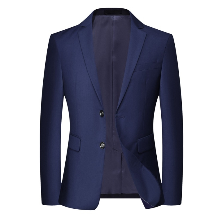 Men Large Size Casual Suit Loose Fit Blazer Business Workwear Career Clothing, Size: M(Blue)