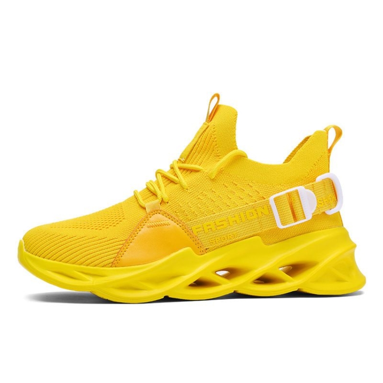 Men Light Breathable Casual Shoes Comfortable Mesh Sneakers Running Shoes, Size: 47(Yellow)