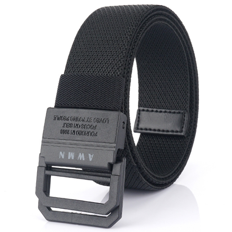Men Lightweight Metal Free Casual Elastic Belt, Length: 120cm(Twill Black)