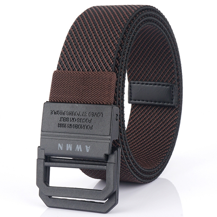 Men Lightweight Metal Free Casual Elastic Belt, Length: 120cm(Twill Coffee)
