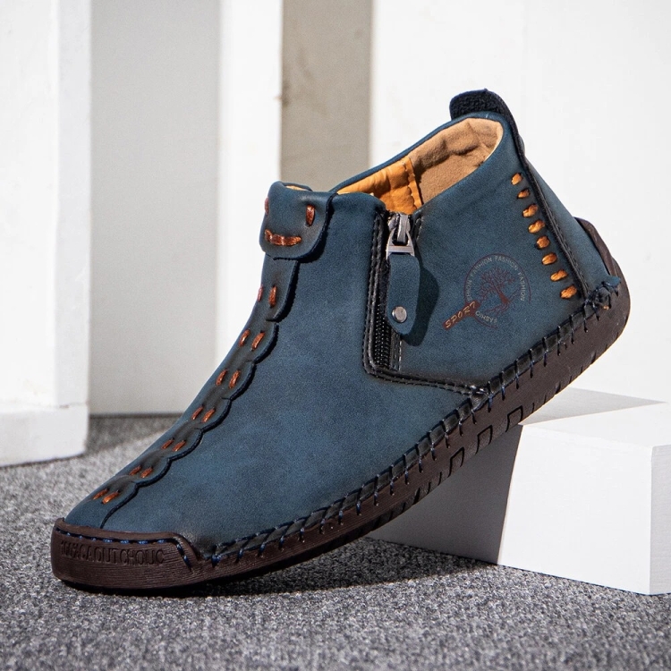 Men Martin Boots Large Size Boots Leisure Tooling Boots, Size: 42(Blue)