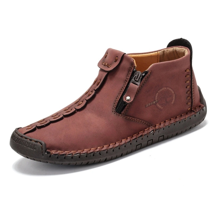 Men Martin Boots Large Size Boots Leisure Tooling Boots, Size: 48(Red)