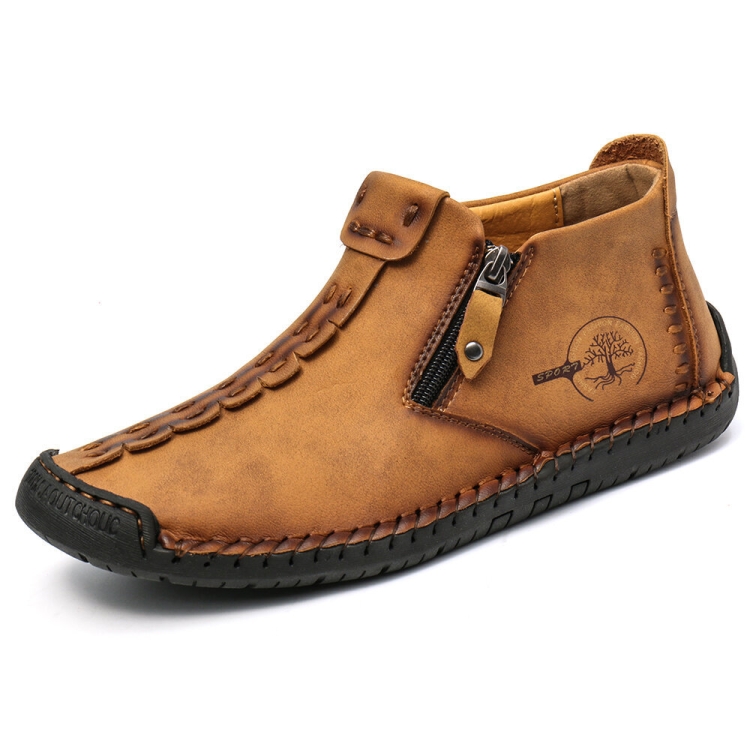 Men Martin Boots Large Size Boots Leisure Tooling Boots, Size: 48(Yellow Brown)