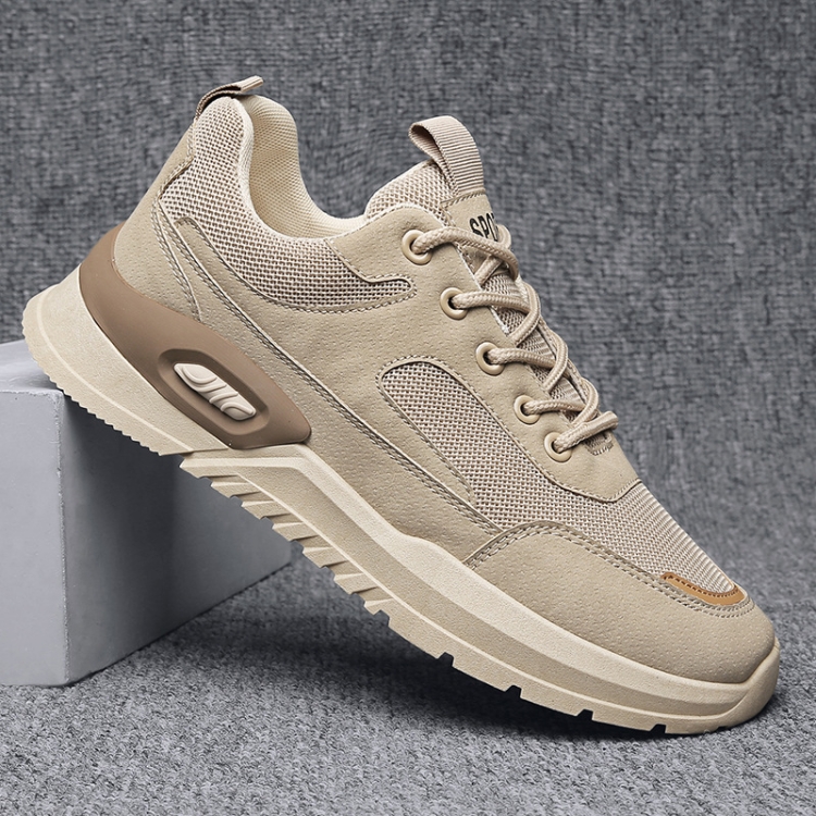 Men Running Height Increasing All Match Sports Shoes, Size: 39(Khaki)