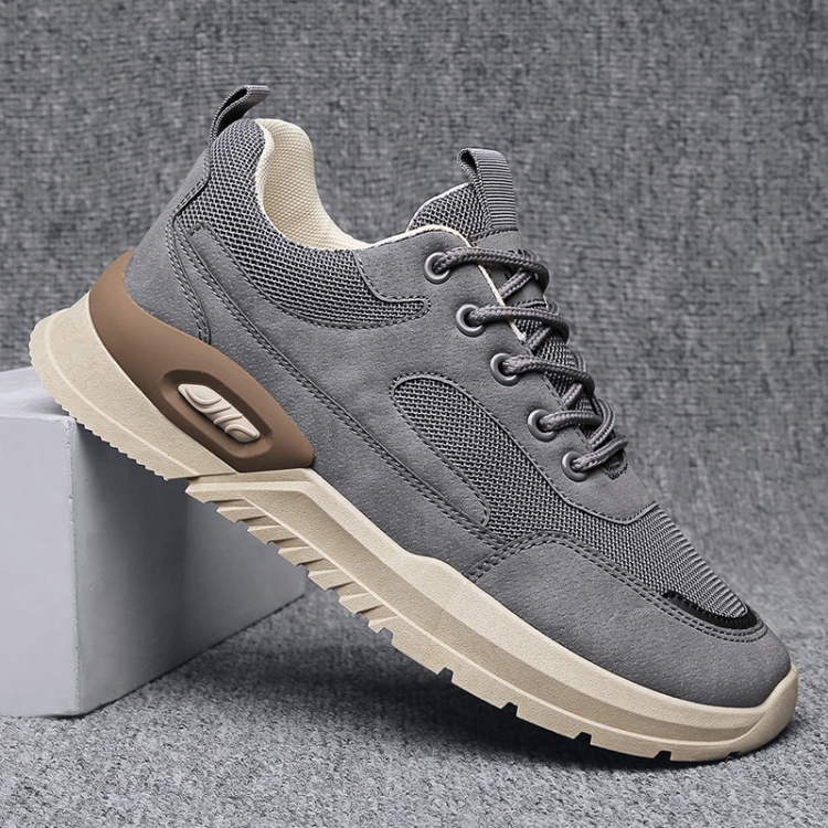 Men Running Height Increasing All Match Sports Shoes, Size: 42(Gray)