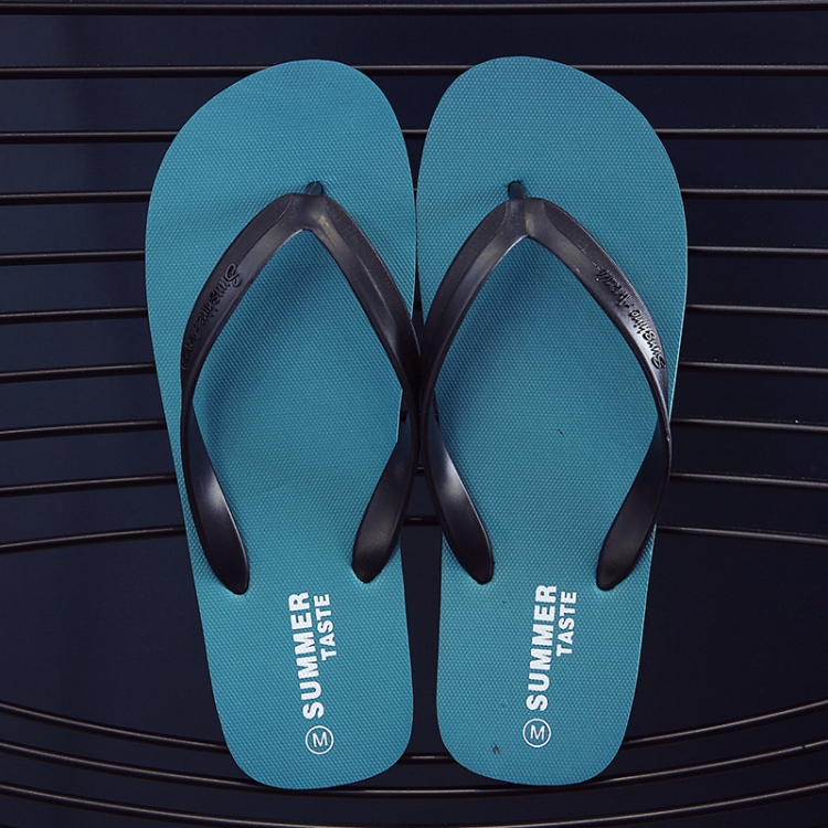 Men Slippers Student Flat Casual Non-Slip Flip Flops, Size: XS 38-39(Sunshine-Lake Green)
