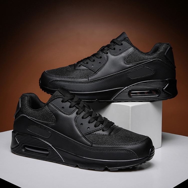 Men Sports Shoes Spring Couple Air Cushion Sneakers Casual Shoes, Size: 44(Full Black)