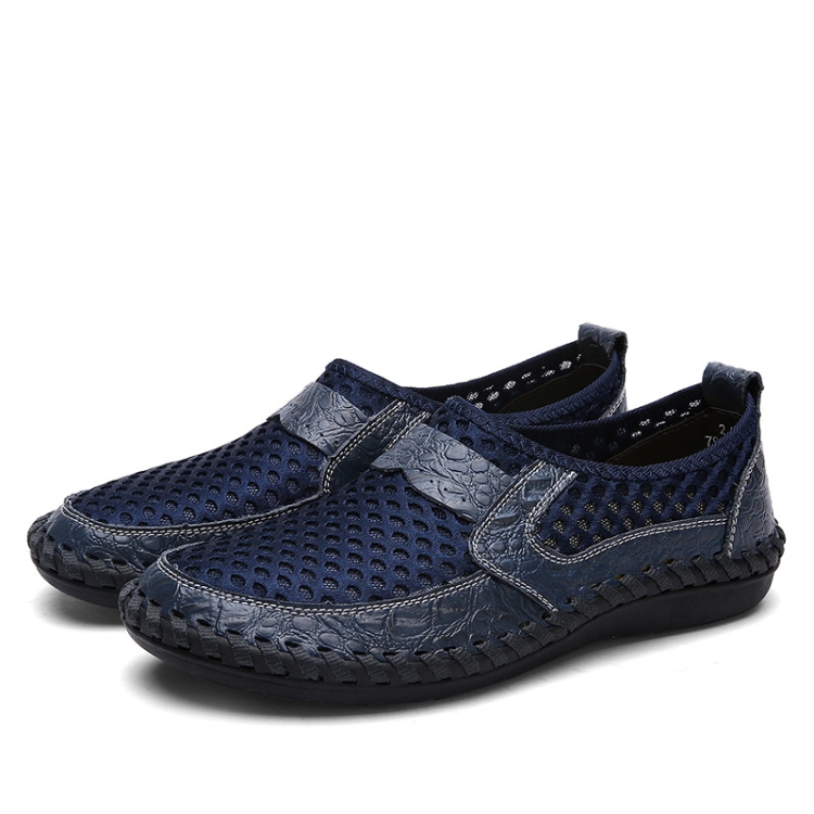Men Summer Breathable Mesh Shoes Outdoor Non-slip Casual Shoes, Size: 38(Blue)