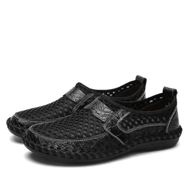 Men Summer Breathable Mesh Shoes Outdoor Non-slip Casual Shoes, Size: 42(Black)