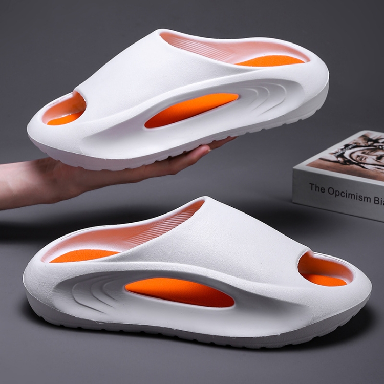 Men Summer Slippers Non-slip Soft Hollow Sports Sandals, Size: 44-45(Orange)