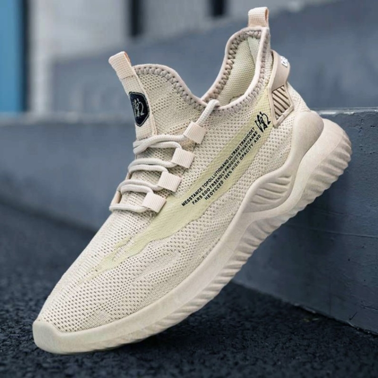 Men Summer Sports Mesh Breathable Casual Shoes, Size: 44(Khaki)