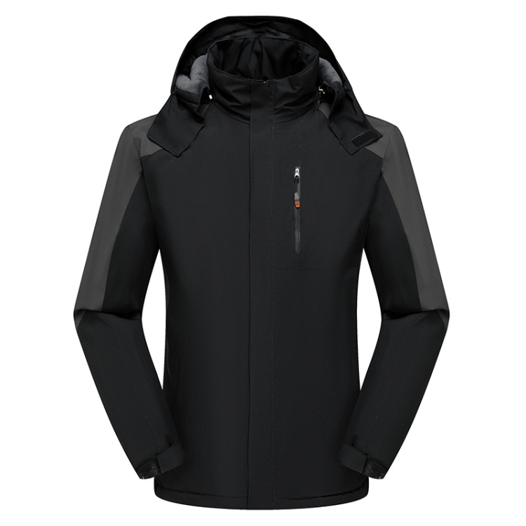 Men Winter Fleece Windproof Warm Jacket Outdoor Waterproof Breathable Mountaineering Clothing, Size: XL(Black)