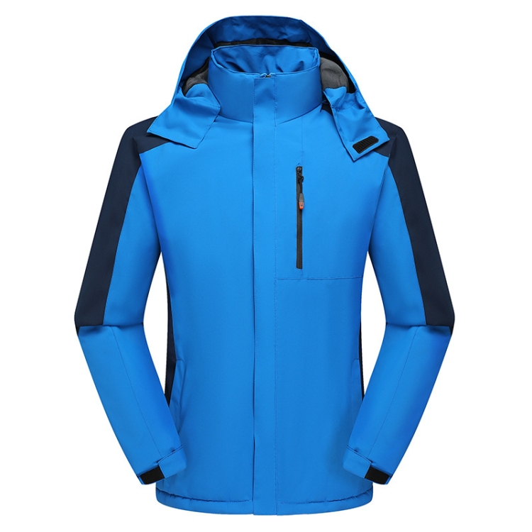 Men Winter Fleece Windproof Warm Jacket Outdoor Waterproof Breathable Mountaineering Clothing, Size: XL(Blue)