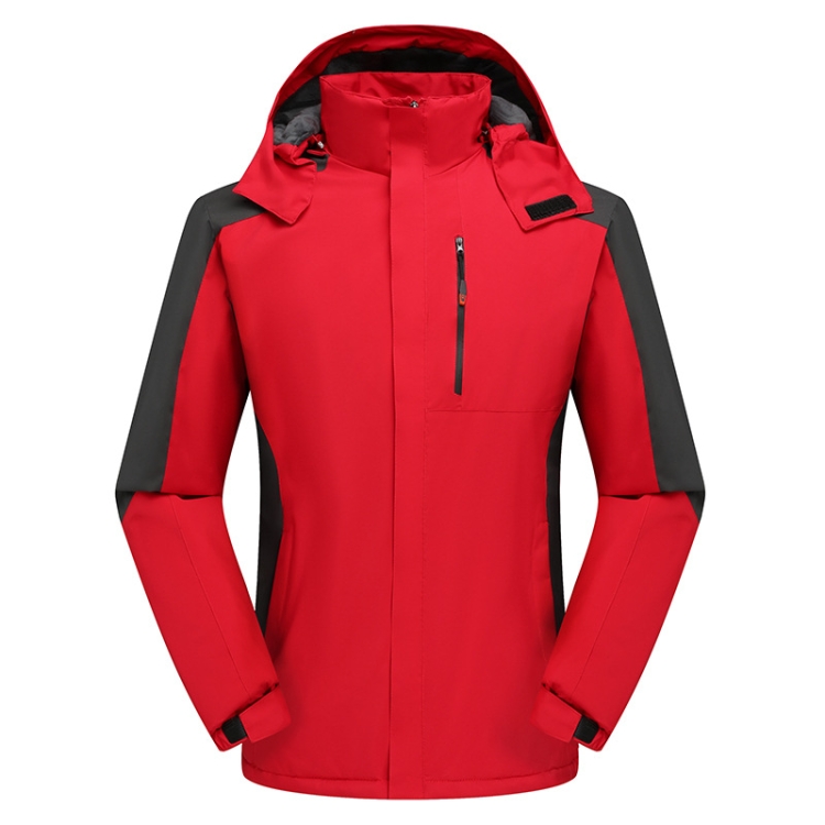 Men Winter Fleece Windproof Warm Jacket Outdoor Waterproof Breathable Mountaineering Clothing, Size: XXL(Red)