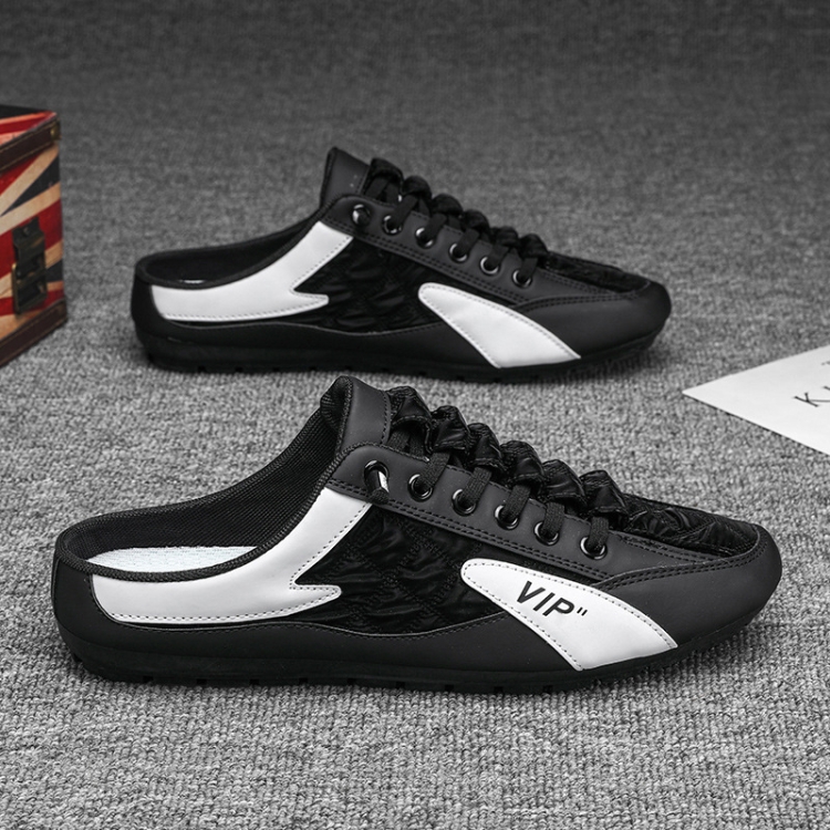 Men Wrap Toe Slippers Outer Wear Anti-Odor Driving No Heel Casual Shoes, Size: 40(Black)