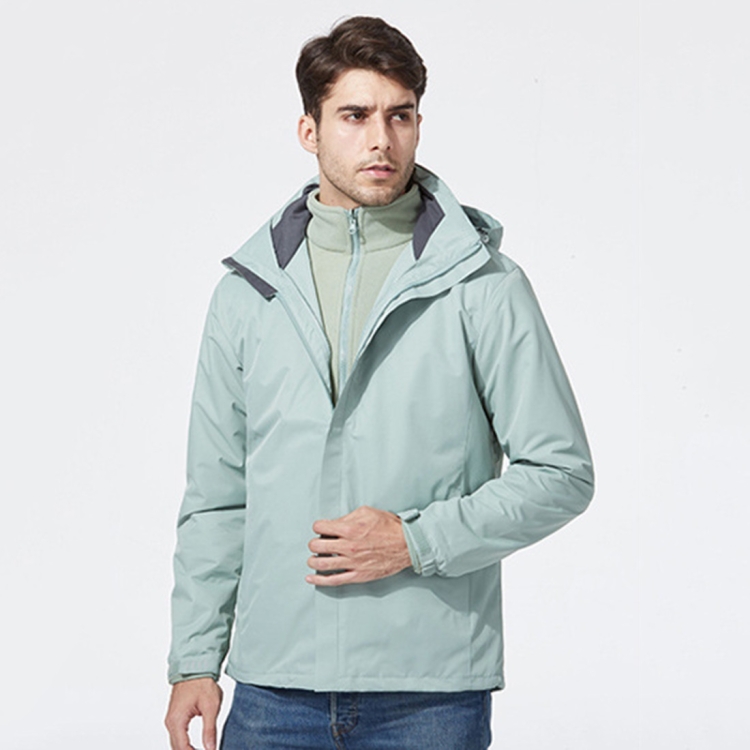 Mens Detachable Two Piece Warm, Waterproof And Breathable Couples Stormsuit (Color:Green Size:L)