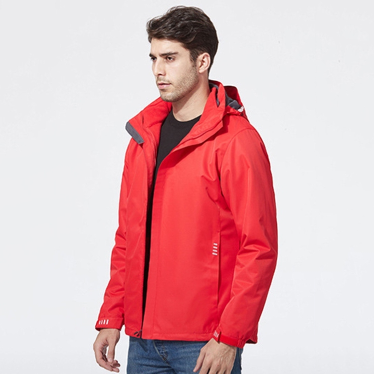 Mens Detachable Two Piece Warm, Waterproof And Breathable Couples Stormsuit (Color:Red Size:L)