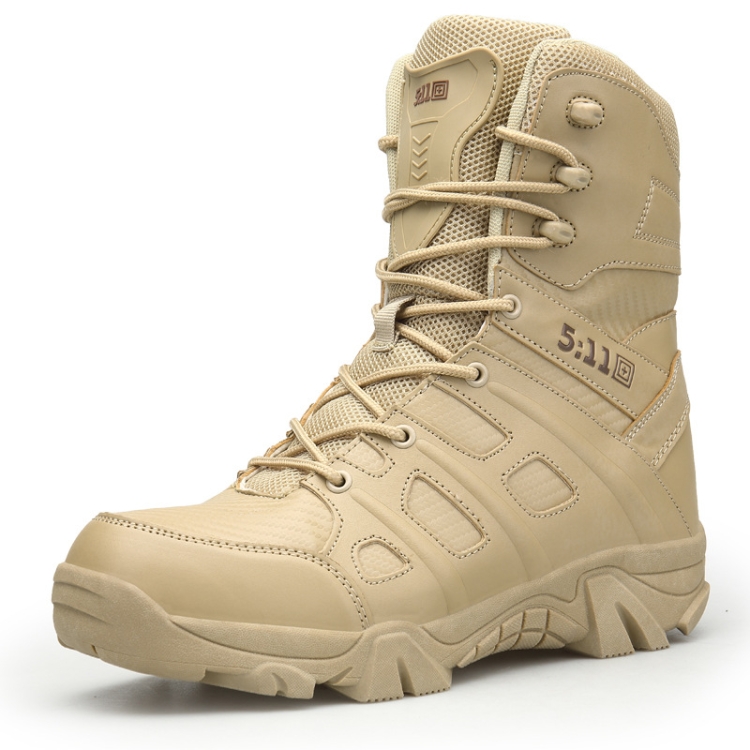 Mens Hiking Boots Comfortable Outdoor Sports Shoes Safety Work Shoes, Size: 42(Sand Color)