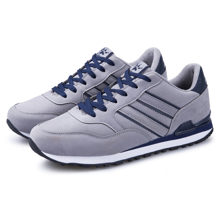 Mens Outdoor Casual Sport Shoes Lightweight Comfortable Leather Walking Running Sneakers, Size: 37(Gray)