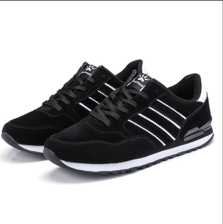 Mens Outdoor Casual Sport Shoes Lightweight Comfortable Leather Walking Running Sneakers, Size: 39(Black)