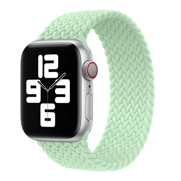 Metal Head Braided Nylon Solid Color Watch Band For Apple Watch Ultra 49mm&Watch Ultra 2 49mm / Series 9&8&7 45mm / SE 3&SE 2&6&SE&5&4 44mm / 3&2&1 42mm, Size:L 165mm(Green)