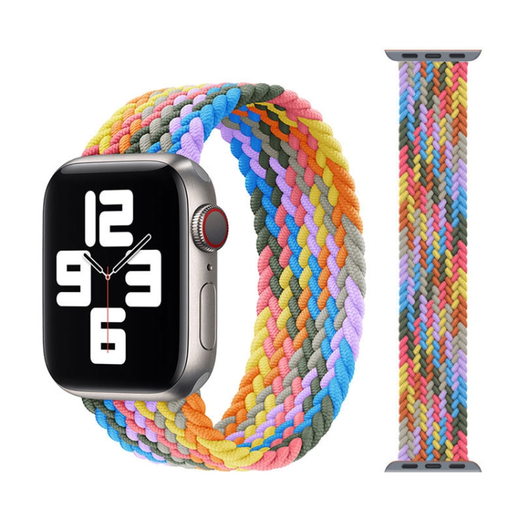Metal Head Braided Nylon Watch Band, Size: L 165mm For Apple Watch Ultra 49mm&Watch Ultra 2 49mm / Series 9&8&7 45mm / SE 3&SE 2&6&SE&5&4 44mm / 3&2&1 42mm(Heartbeat Purple)