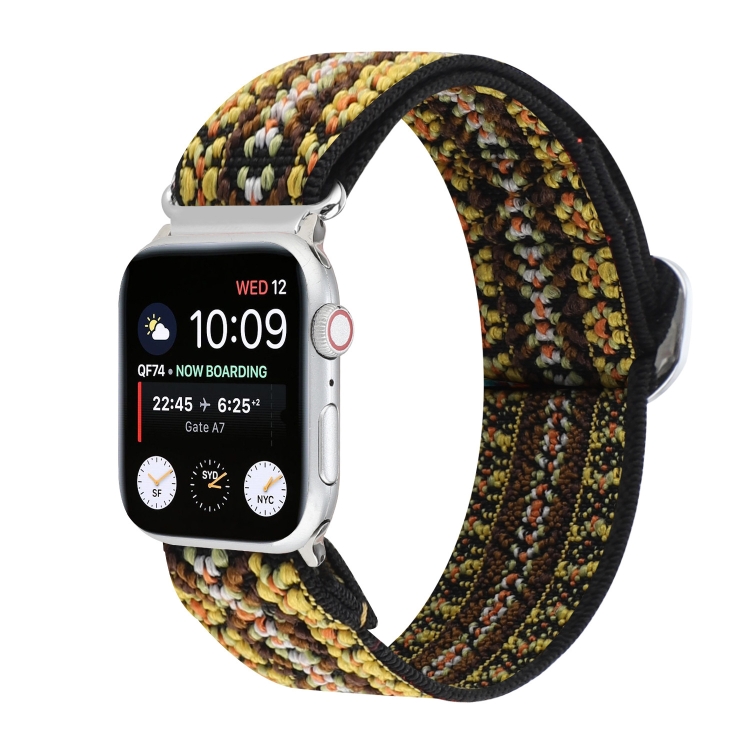 Metal Japanese Buckle Elastic Nylon Watch Band For Apple Watch Ultra 49mm&Watch Ultra 2 49mm / Series 9&8&7 45mm / SE 3&SE 2&6&SE&5&4 44mm / 3&2&1 42mm(11)