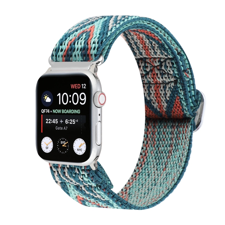 Metal Japanese Buckle Elastic Nylon Watch Band For Apple Watch Ultra 49mm&Watch Ultra 2 49mm / Series 9&8&7 45mm / SE 3&SE 2&6&SE&5&4 44mm / 3&2&1 42mm(17)
