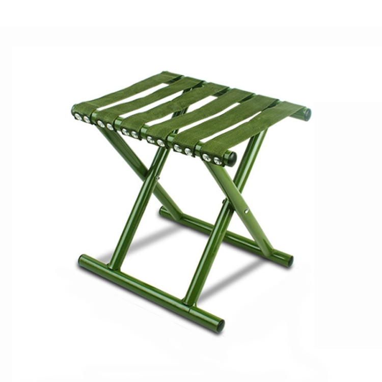 Metal Tube Outdoor Folding Chair Fishing Stool Camping Portable Stool Large (31.5cm) Army Green Tube