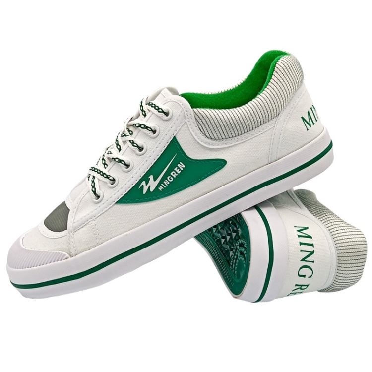 MINGREN Student Canvas Shoes Casual Antiskid Retro Sneakers, Size: 43(White Green)