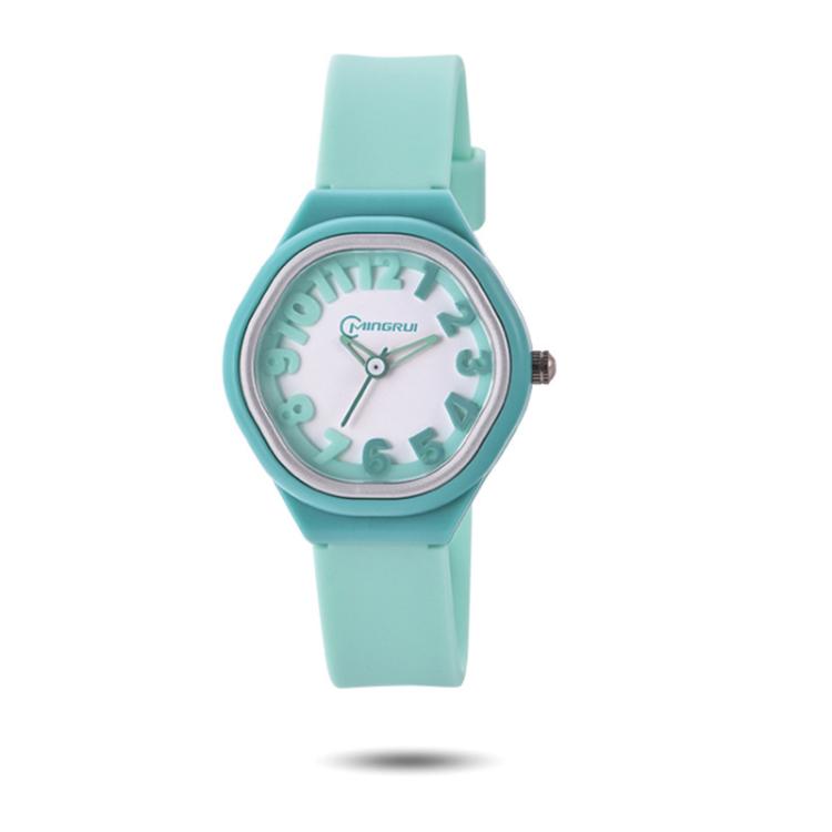 MINGRUI Kids Analog Watch 3ATM Waterproof Simple Quartz Wrist Watch for Girls Boys(Green)