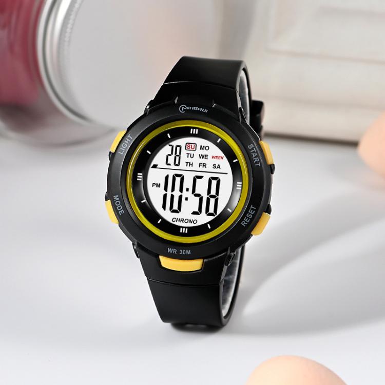 MINGRUI Kids Digital Sport Watch for Boys Girls 30M Waterproof Outdoor Electronic Watches with LED Backlight, Alarm, Stopwatch, Calendar Date(Black)