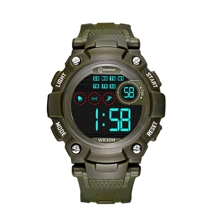MINGRUI Kids Digital Sports Watch Waterproof Luminous Outdoor Wristwatch With Alarm, Stopwatch, Calendar(Green 8560)