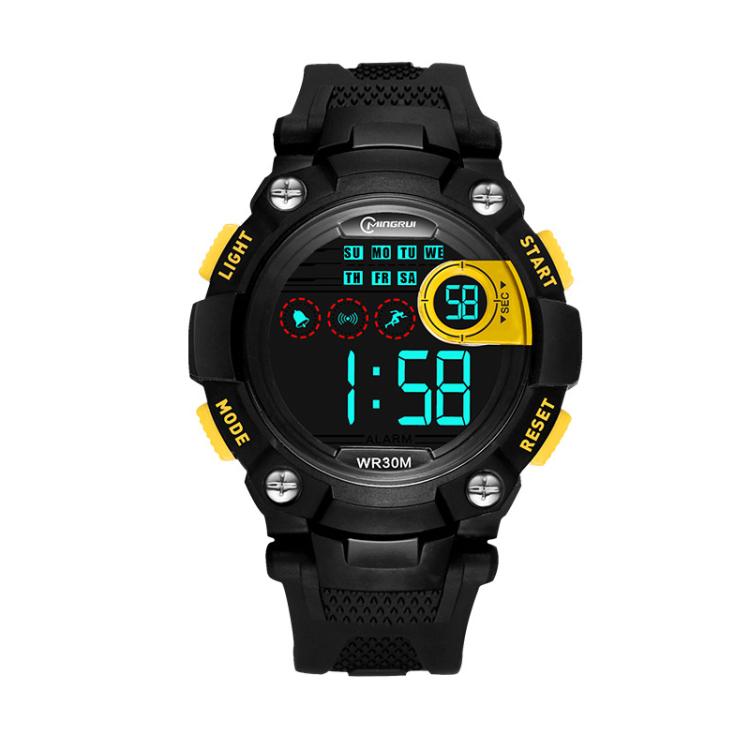 MINGRUI Kids Digital Sports Watch Waterproof Luminous Outdoor Wristwatch With Alarm, Stopwatch, Calendar(Yellow 8560)