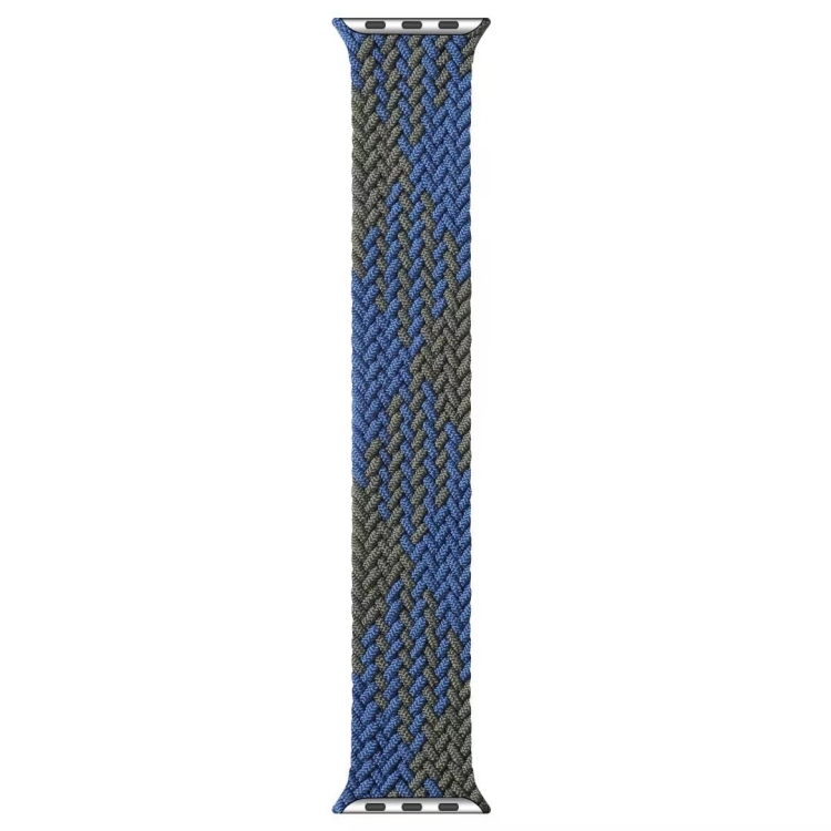 Mixed Color Nylon Braided Single Loop Watch Band For Apple Watch Series 9&8&7 41mm / SE 3&SE 2&6&SE&5&4 40mm / 3&2&1 38mm, Size:L(Blue Green)