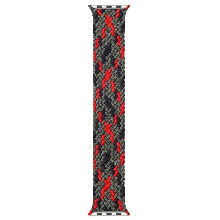 Mixed Color Nylon Braided Single Loop Watch Band For Apple Watch Ultra 49mm&Watch Ultra 2 49mm / Series 9&8&7 45mm / SE 3&SE 2&6&SE&5&4 44mm / 3&2&1 42mm, Size:L(Green Camouflage)