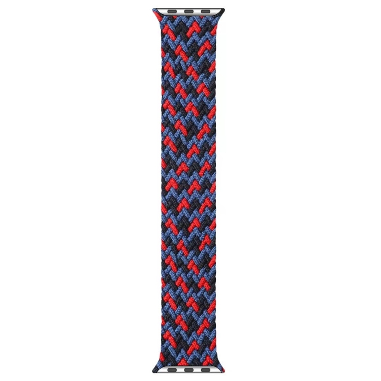 Mixed Color Nylon Braided Single Loop Watch Band For Apple Watch Ultra 49mm&Watch Ultra 2 49mm / Series 9&8&7 45mm / SE 3&SE 2&6&SE&5&4 44mm / 3&2&1 42mm, Size:L(Red Camouflage)
