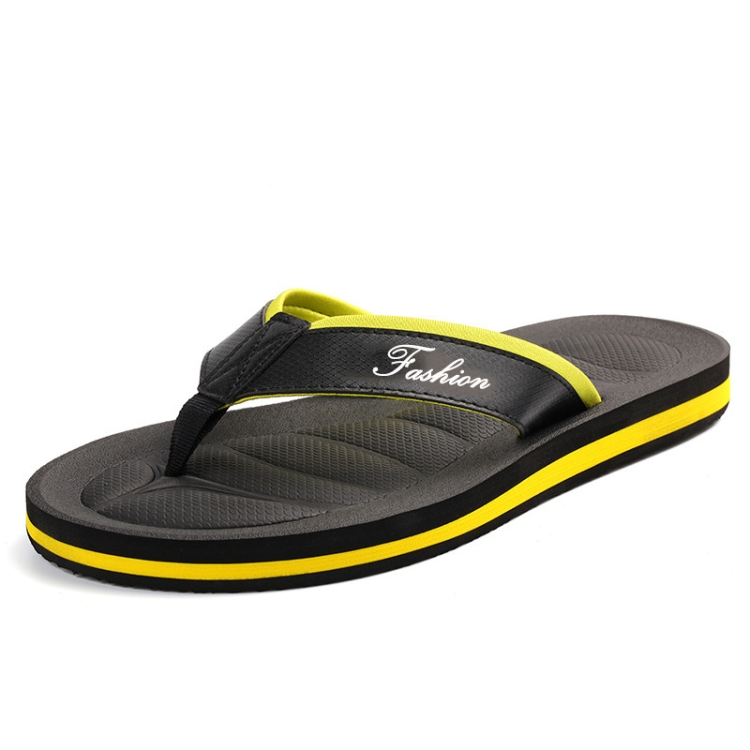 MK-3399 Men Beach Non-slip Flip Flops, Size: 43-44(Yellow)