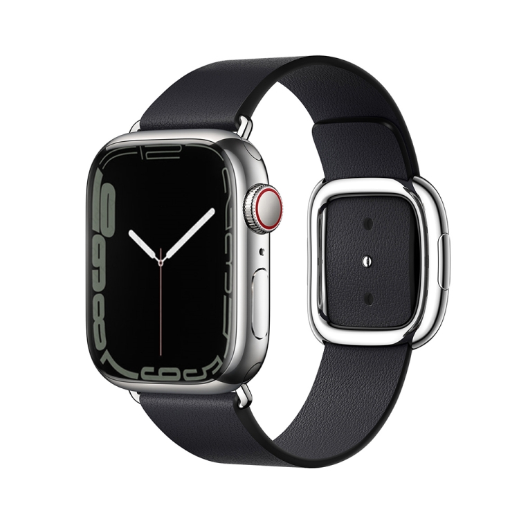 Modern Style Leather Watch Band For Apple Watch 42mm / 41mm / 40mm / 38mm(Black)
