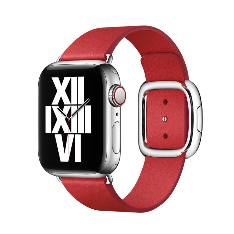 Modern Style Leather Watch Band For Apple Watch 42mm / 41mm / 40mm / 38mm(Red)