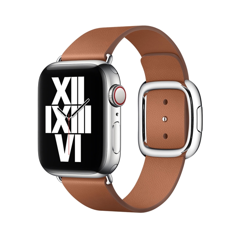 Modern Style Leather Watch Band For Apple Watch 49mm / 46mm / 45mm / 44mm / 42mm(Brown)