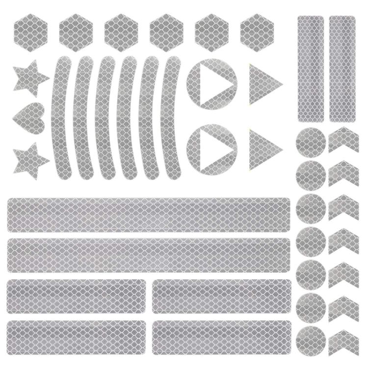 Motorcycle Bicycle broach Reflective Sticker Children Balance Scooter Luminous Sticker(Triangular White)