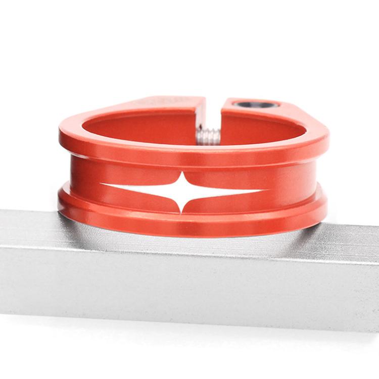 Mountain Road Bicycle Aluminum Locking Seatpost Clamps Seatpost Clamp Ring Fittings(31.8mm Red)
