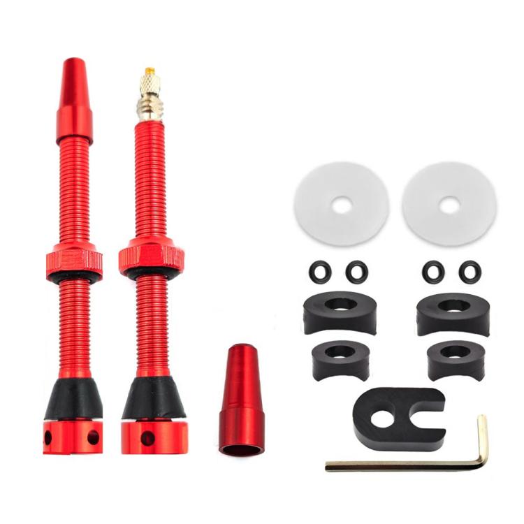 Mountain Road Bike Tubeless French Vacuum Valve, Color: 60mm Red A