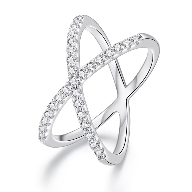 MSR036-9 S925 Sterling Silver White Gold Plated Dual Layer Moissanite Ring Hand Decoration