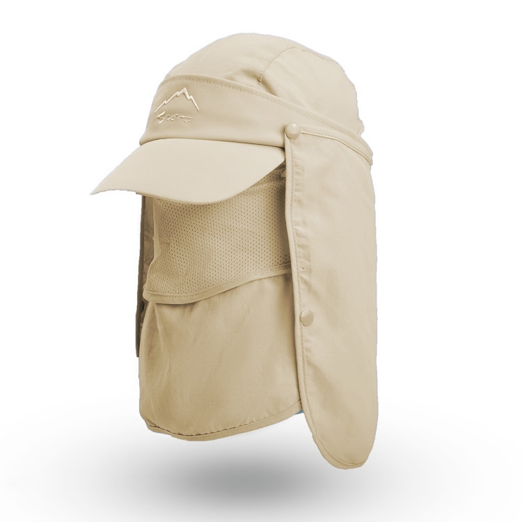 Multi-Function Sun Hat Outdoor Fishing Sunscreen Hat Speed Dry Baseball Cap(Khaki)