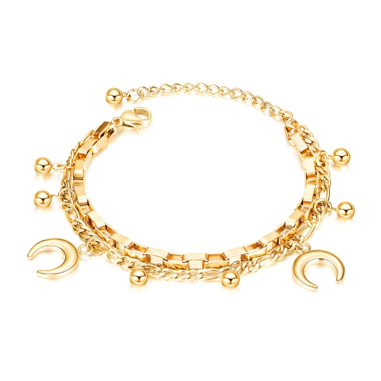 Multi-Layer Stainless Steel Bracelet Ladies Hand Jewelry, Style: 1060Gold Plated